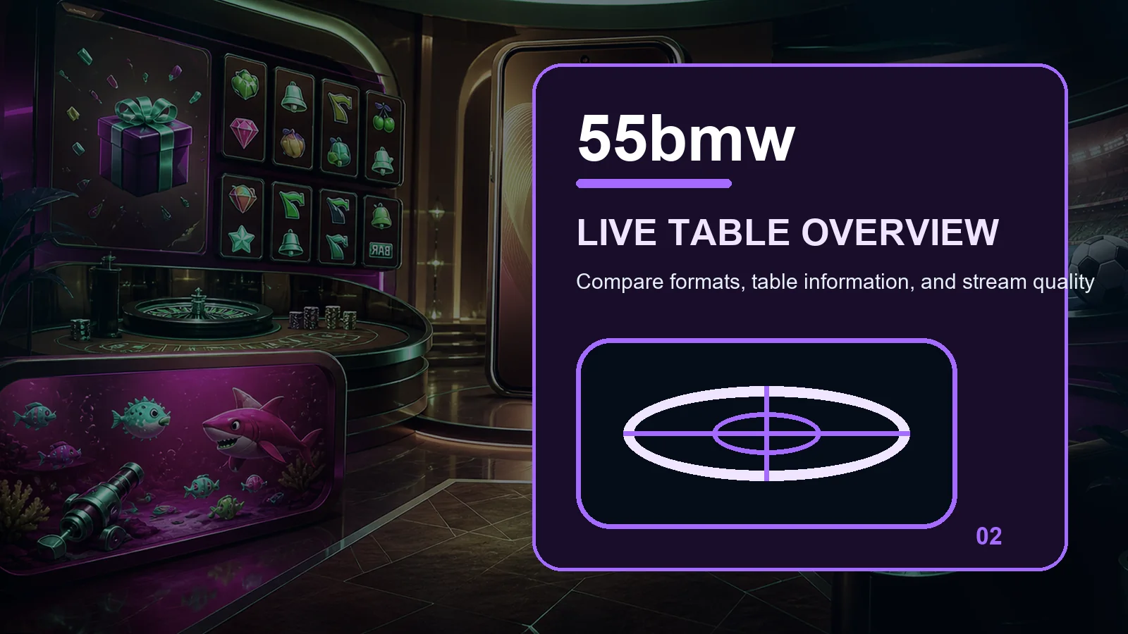 55bmw live casino full-width visual guide 2